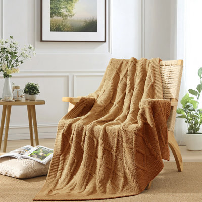Feather Throw Blanket-Diamond pattern