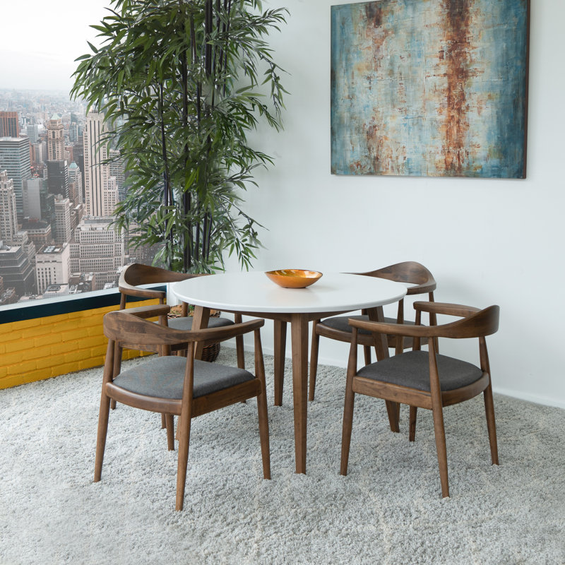 Ensemble repas pour 4 personnes Tindal, Gris, Blanc