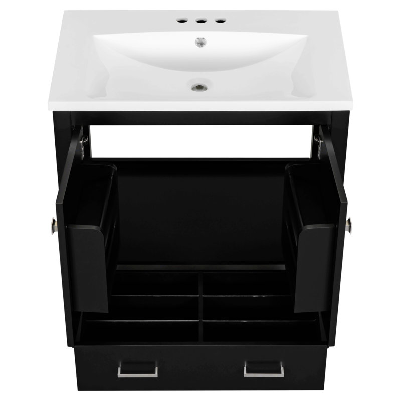 Rangement pour salle de bain Swantje, Noir