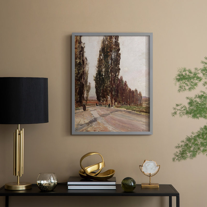 Vintage Landscape CCL Framed Print - Solid Wood, Grey, 11" H x 9" W
