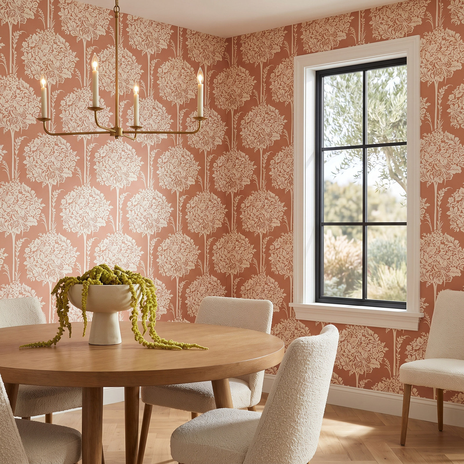 Erelina Floral Wallpaper, Apricot