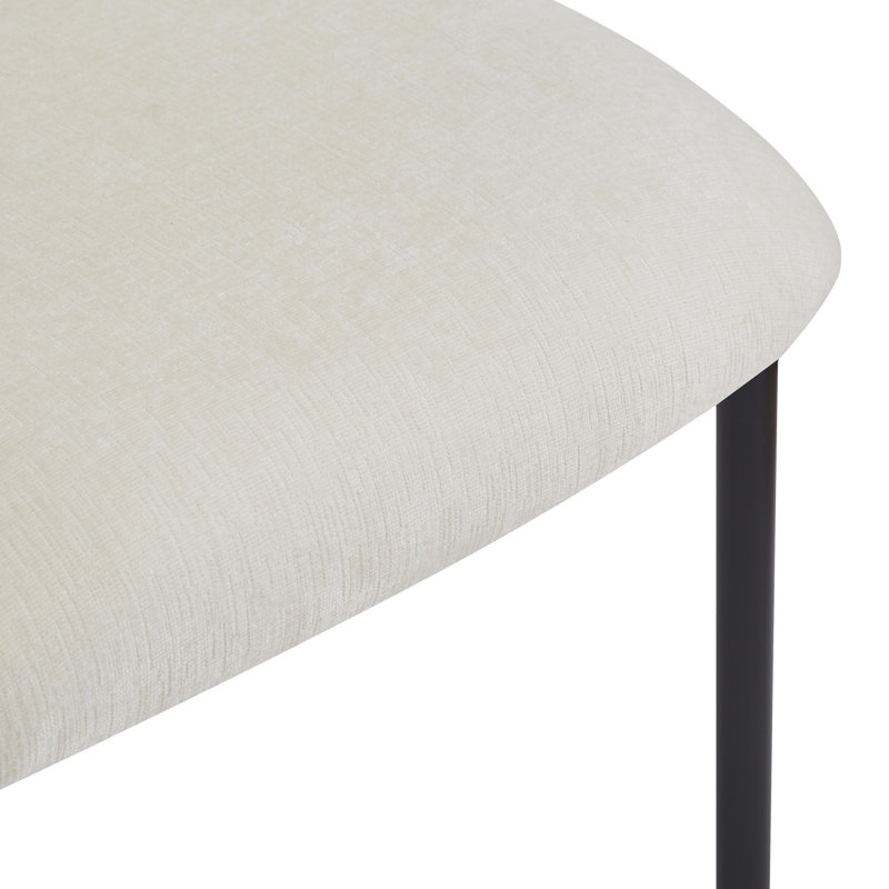 Chaises de salle à manger rembourrées de 2 en beige - Style contemporain avec pieds en métal Siège confortable, base, adapté à divers espaces (paire) Siège élégant et pratique