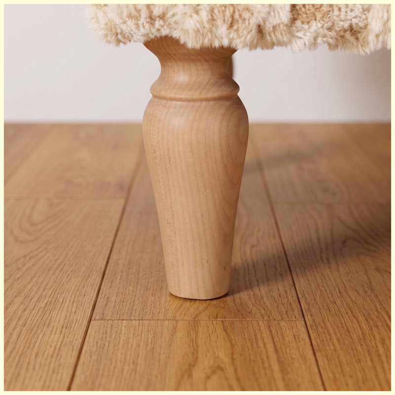 Fauteuil d'appoint en velours côtelé (beige), Polyester sable