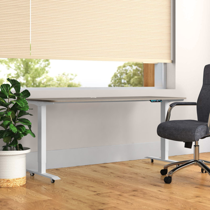 Bureau debout Lesure, H 51 po x l 57 po x P 27 po, Chêne naturel / blanc