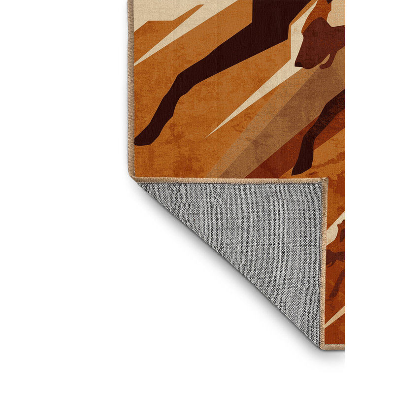 Tapis brun moderne lavable à la machine Pavli, 7 x 10