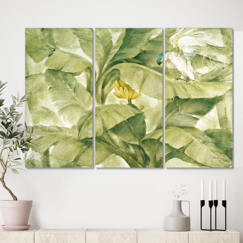 «Tropical Canopy II Green», ensemble de 3 reproductions d'art sur toile tendue, H 40 po x l 60 po x P 1 po