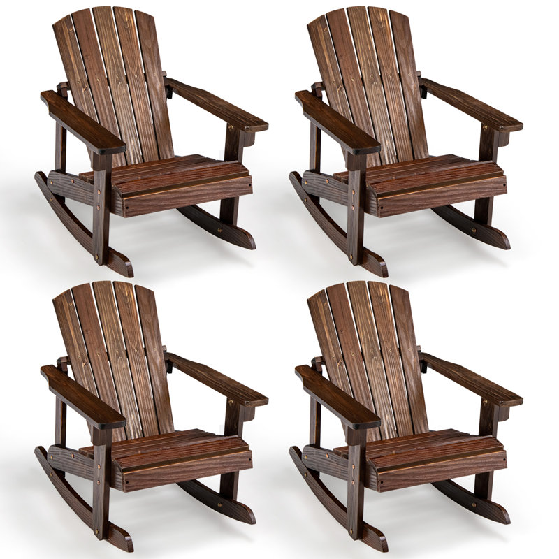 Ensemble de chaises Adirondack d'extérieur Andrina, Brun