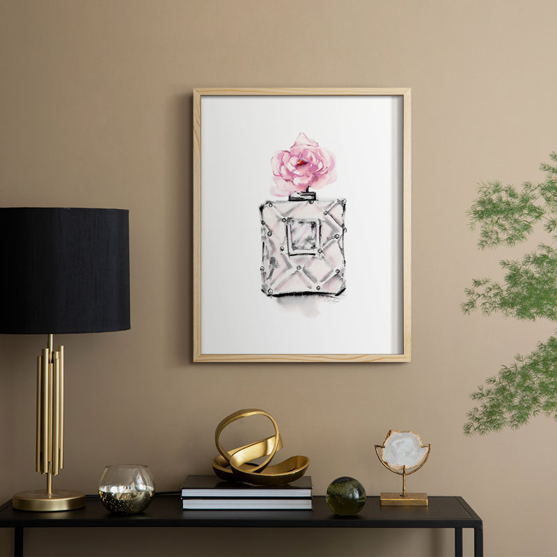 Perfume Bottle Framed Print - Solid Wood, 21" H x 17" W