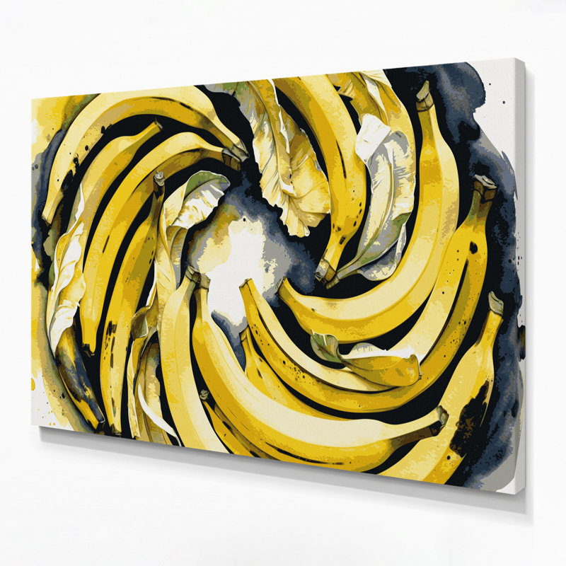 Fruit, banane brune, art mural sur toile, H 11 po x l 14 po