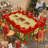 1pc round/rectangular polyester Edelman, Christmas Edelman with pine, snowman, truck, embosed edge, Christmas decorations for dining table, festival party holiday table decoration, perfect festival gift-328395552