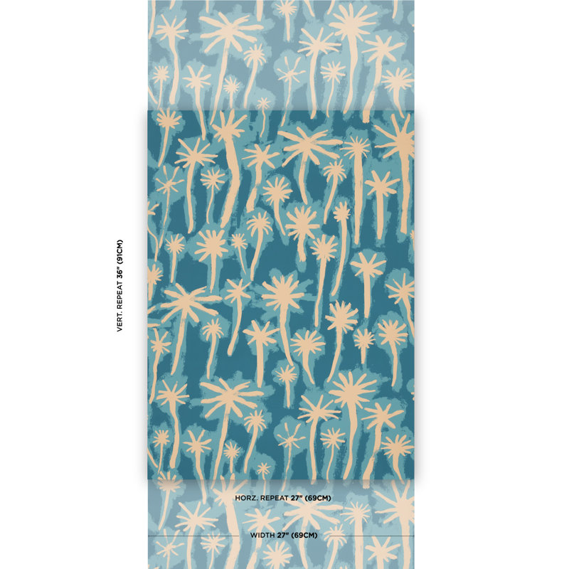 Schumacher x Abel Macias Palmitas Wallpaper, Dark Blue
