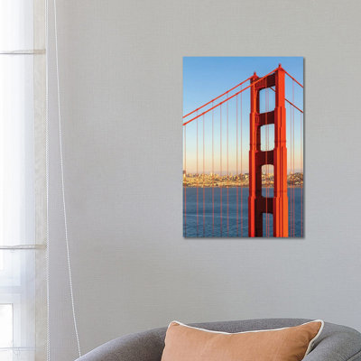 San Francisco Golden Gate Bridge And Skyline by Melanie Viola - Wrapped Canvas Print