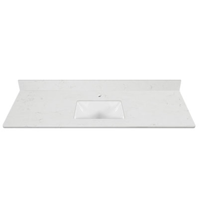 61" Quartz Single Bathroom Vanity Top With Sink