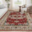 Tapis lavable antidérapant rétro de style bohémien rétro - élégance florale pour le salon et la cuisine (jaune / rouge)-926573855
