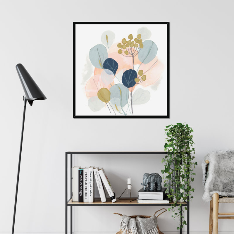 Floral Mazurka IV by June Erica Vess - Painting, 80cm H x 80cm W x 2.3cm D, Black Framed Paper Print