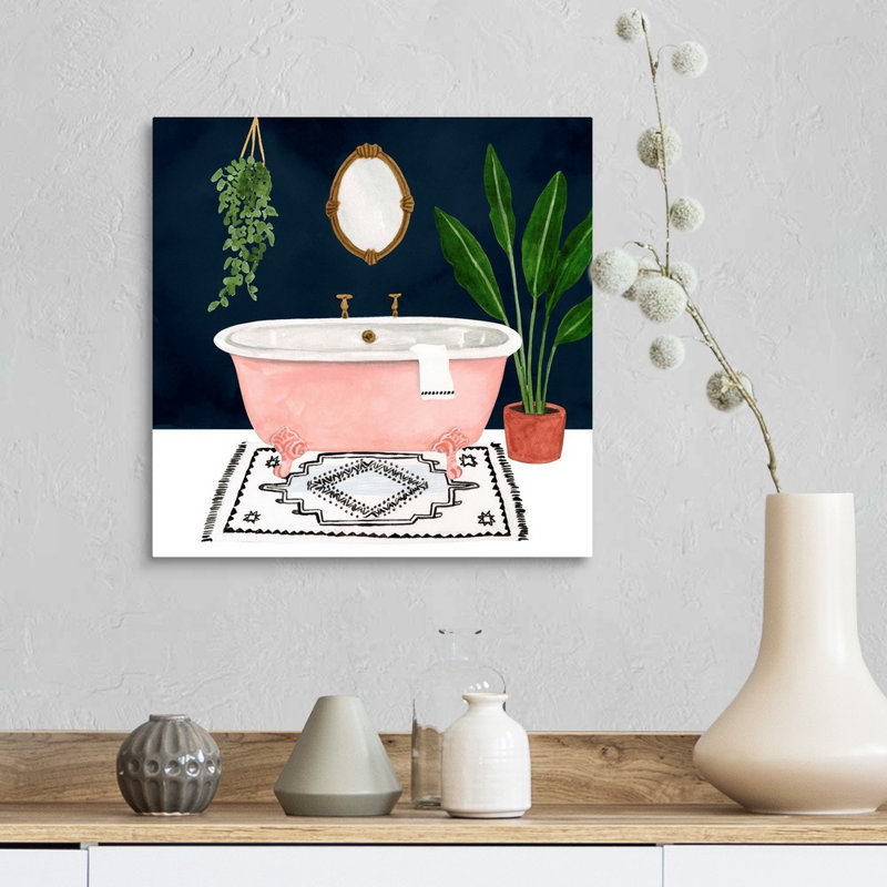 Boho Bath II - reproduction d'art sur toile, Toile tendue, H 16 po x l 16 po x P 1,25 po