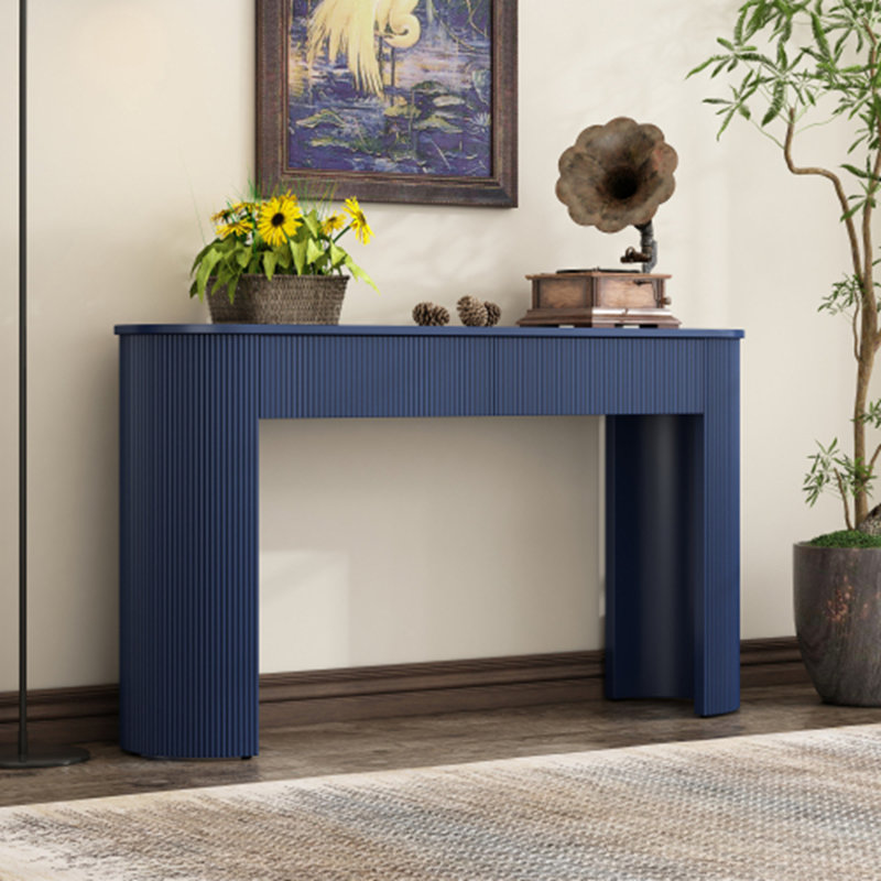 Entryway Table with Fluted Design, Navy