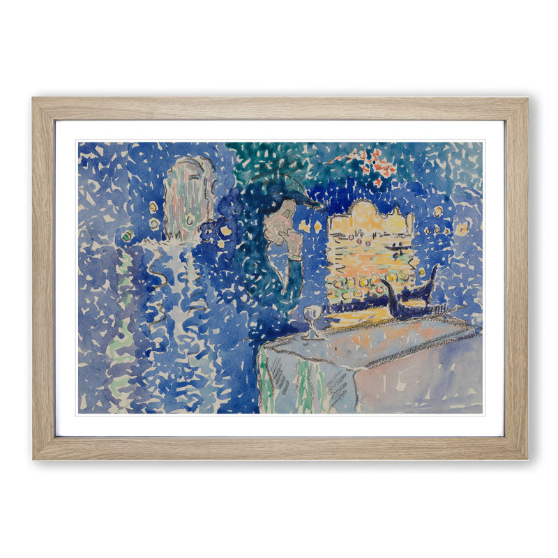 Night of the Festival of the Redeemer by Henri-Edmond Cross - Picture Frame Painting, 48cm H x 65cm W x 2cm D, Oak Framed