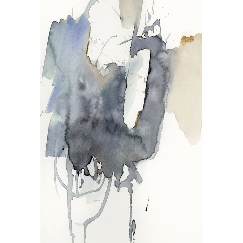 Indigo Splatter I par Victoria Barnes - impression sur toile tendue, H 12 po x l 8 po