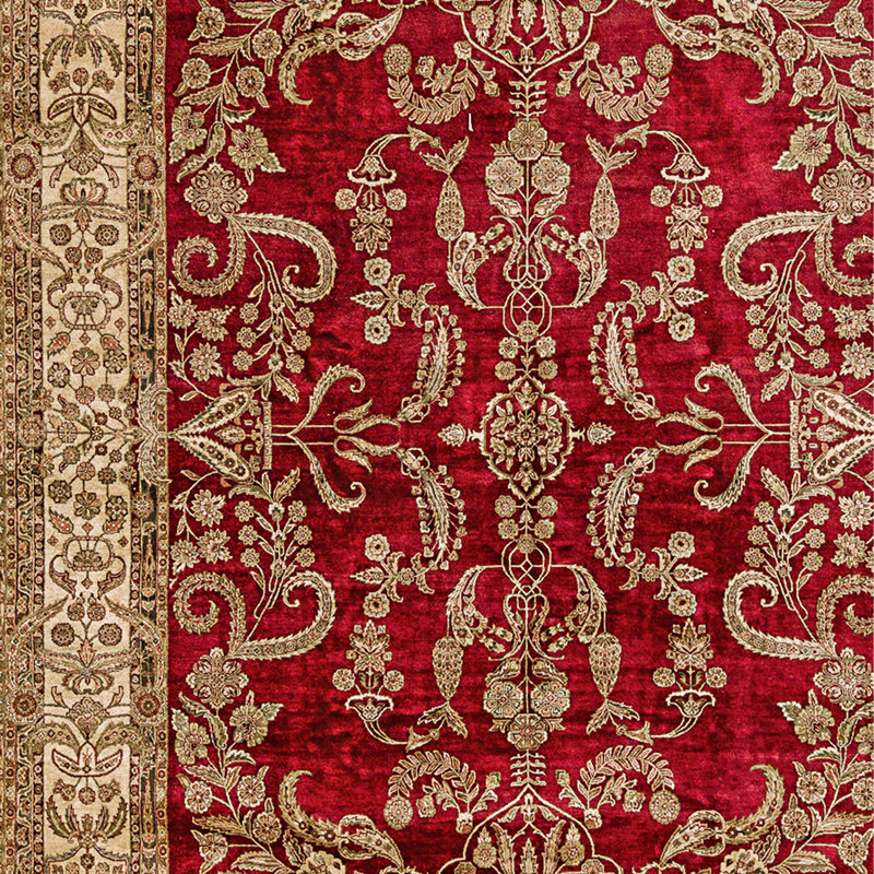 Tapis doré et vin de haute qualité noué à la main