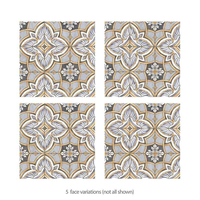 Harmonia 13" x 13" Ceramic Patterned Wall & Floor Tile, Blue