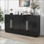 Buffet avec rangement réglable Poignées argentées, crédence en panneau de fibres à densité moyenne de L 60 po - 3 couleurs | Panneau de fibres à densité moyenne | Capacité de 150 lb