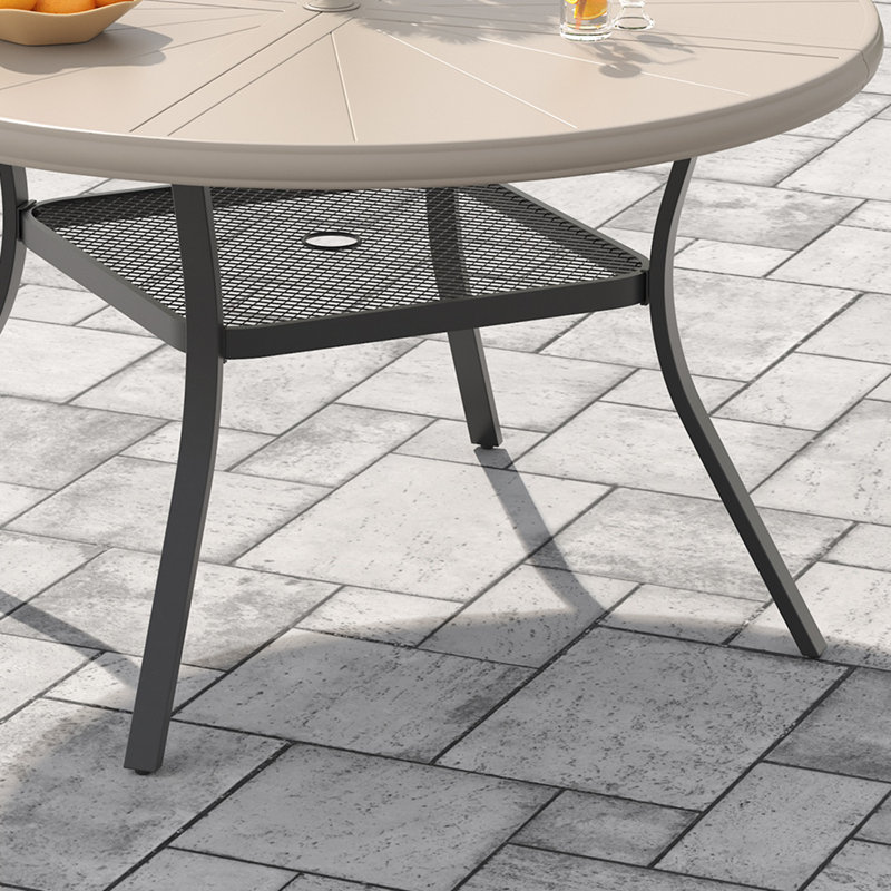 Ensemble repas d'extérieur en aluminium pour 4 personnes, Crème, crème