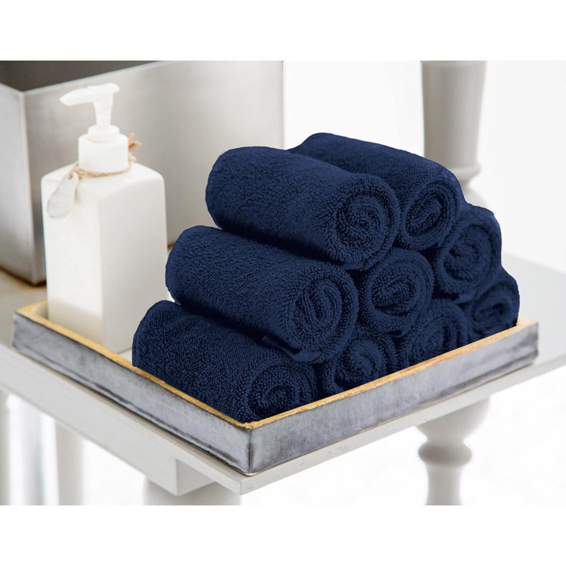 24 Pack Cotton Washcloths Set - 100% Ring Spun Cotton, Premium Quality Flannel Face Cloths, Highly Absorbent And Soft Feel Fingertip Towels