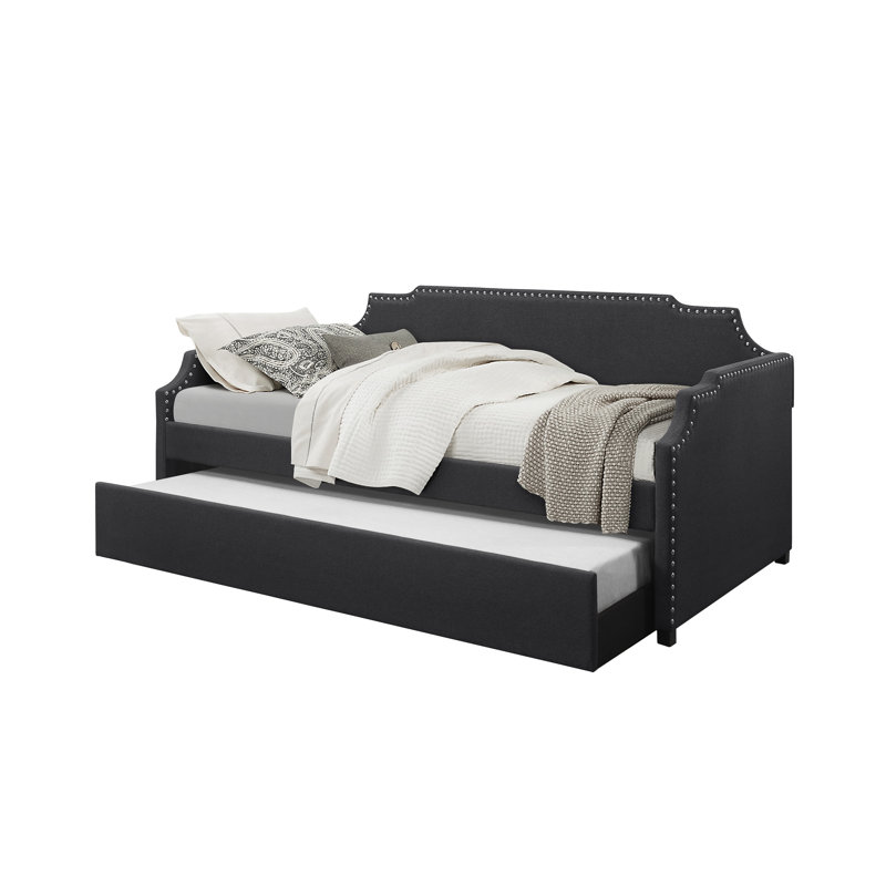 Lit de jour simple avec couchette Lockehaven, Gris foncé