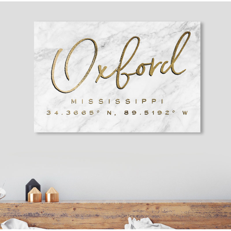 Damilola, typographie «Oxford coordonner marbre», art textuel, H 36 po x l 54 po x P 1,5 po, Toile tendue