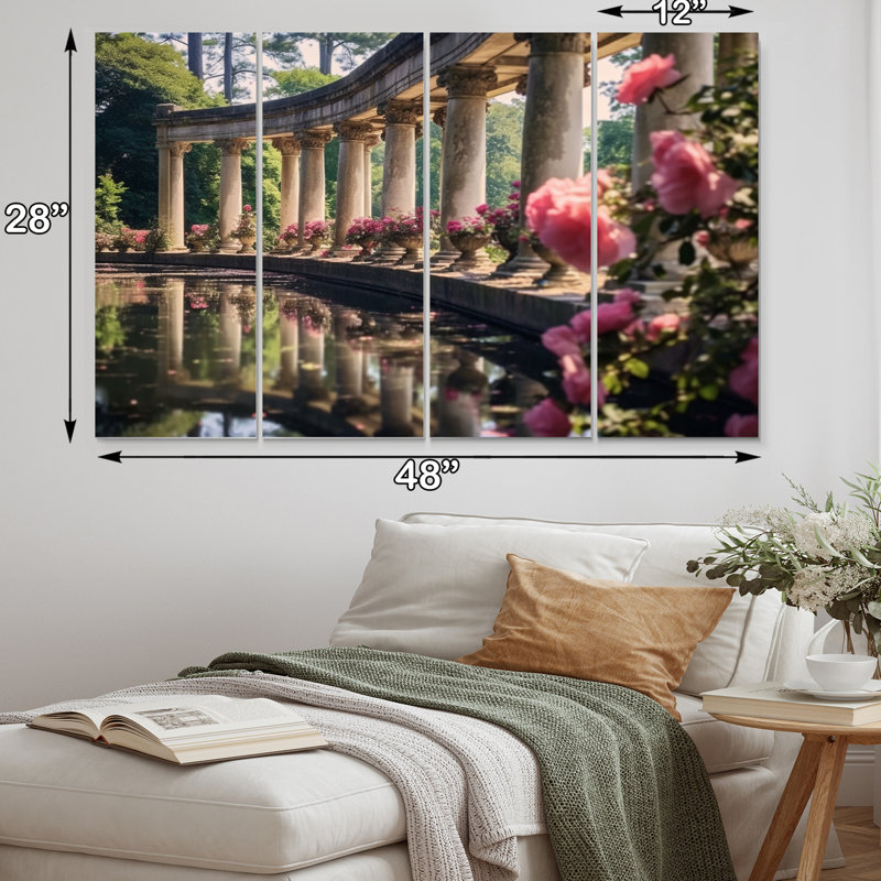 Floral Architecture Serene I - Ensemble de décoration murale floral en métal