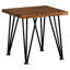 Table industrielle avec pieds en bois et métal, rustique, 18 x 18 x 18, accent de variation de teinte, teinte