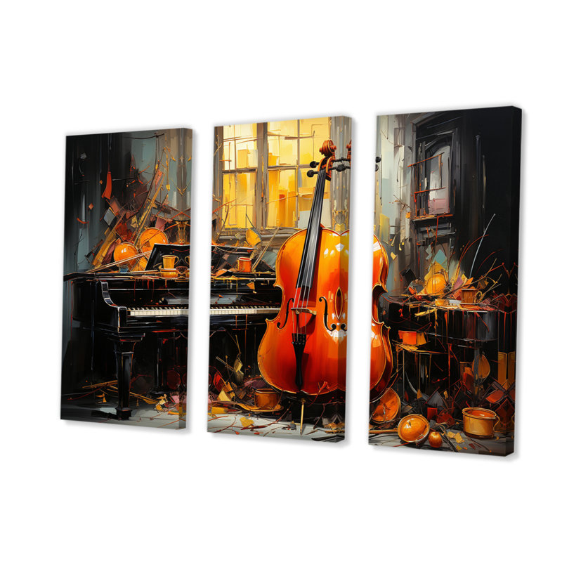 Sunlit Symphony II sur toile, reproduction de 3 pièces, H 28 po x l 36 po x P 1 po