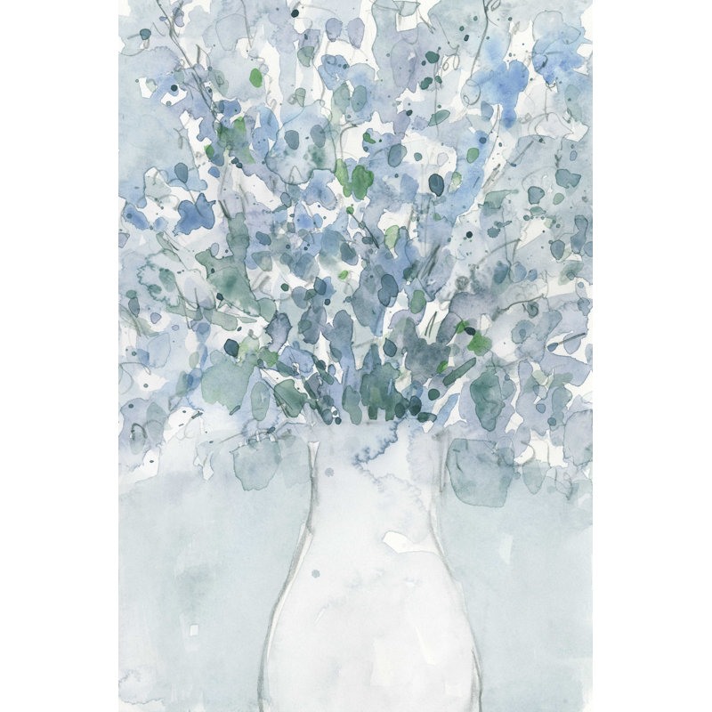 Arrangement bleu poudre dans un vase II, H 12 po x l 8 po