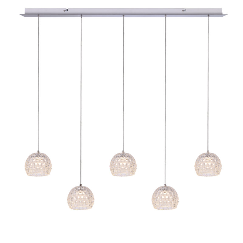 Bristow 5 - Light Nickel Cluster Pendant