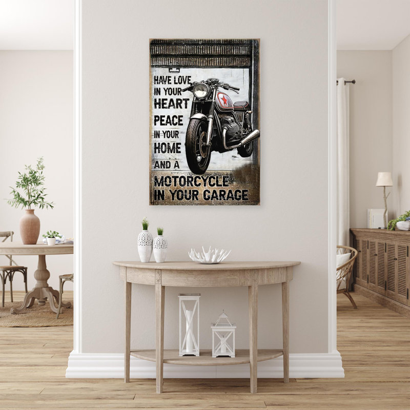 «Khayman Motorcy In Your Garage - 1 pièce», impression sur toile tendue sur toile tendue, L 11 po x H 14 po