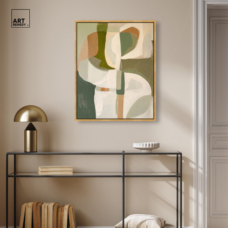 Toile «Hazy Shape» par Art Remedy, H 31 po x l 25 po, Cadre flottant doré