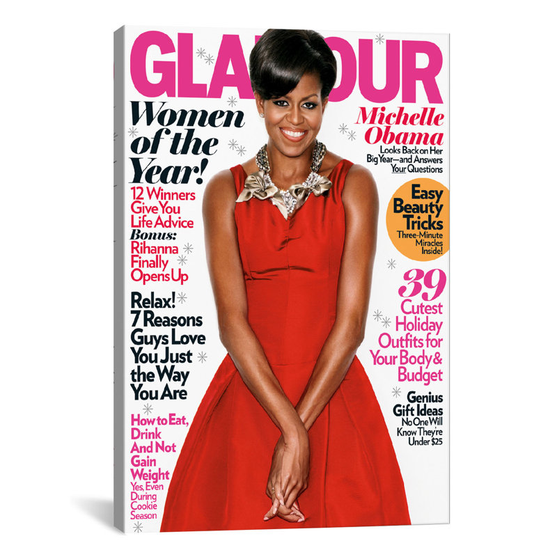 Housse de magazine michelle obama glamour, reproduction de photo sur toile Celebrities, H 60 po x l 40po x P 1,5 po