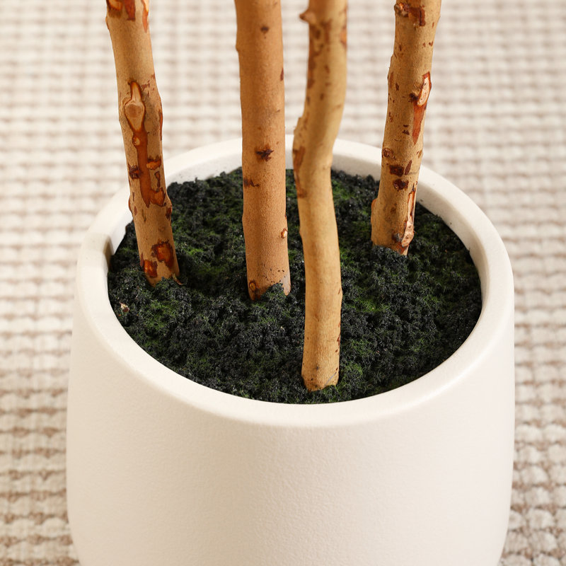 Adcock  Artificial Fiddle Leaf Fig Tree with Realistic Leaves and Natural Trunk, Potted Tree, 72" H x 24" W x 24" D