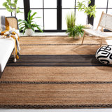 Margate Striped Handmade Hand-Loomed Area Rug in Brown/Black