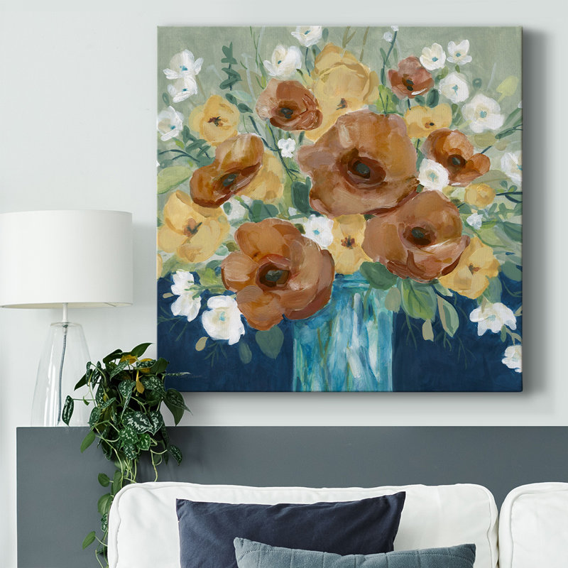 Coquelicots audacieux - impression sur toile tendue, H 8 po x l 8 po x P 1,5 po