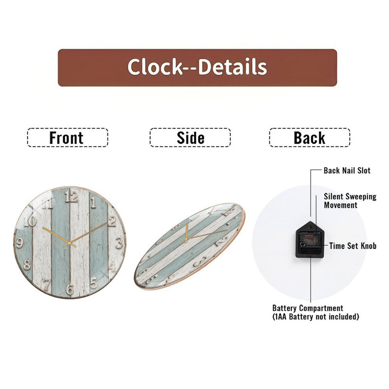 Horloge murale horloge 12 po