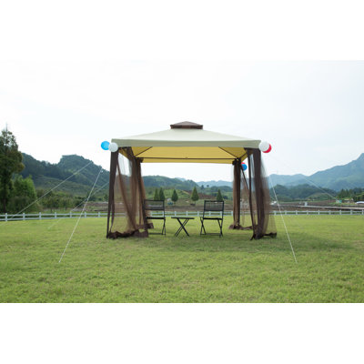 Gazebo de patio en acier de 10 pieds de largeur x 10 pieds de profondeur