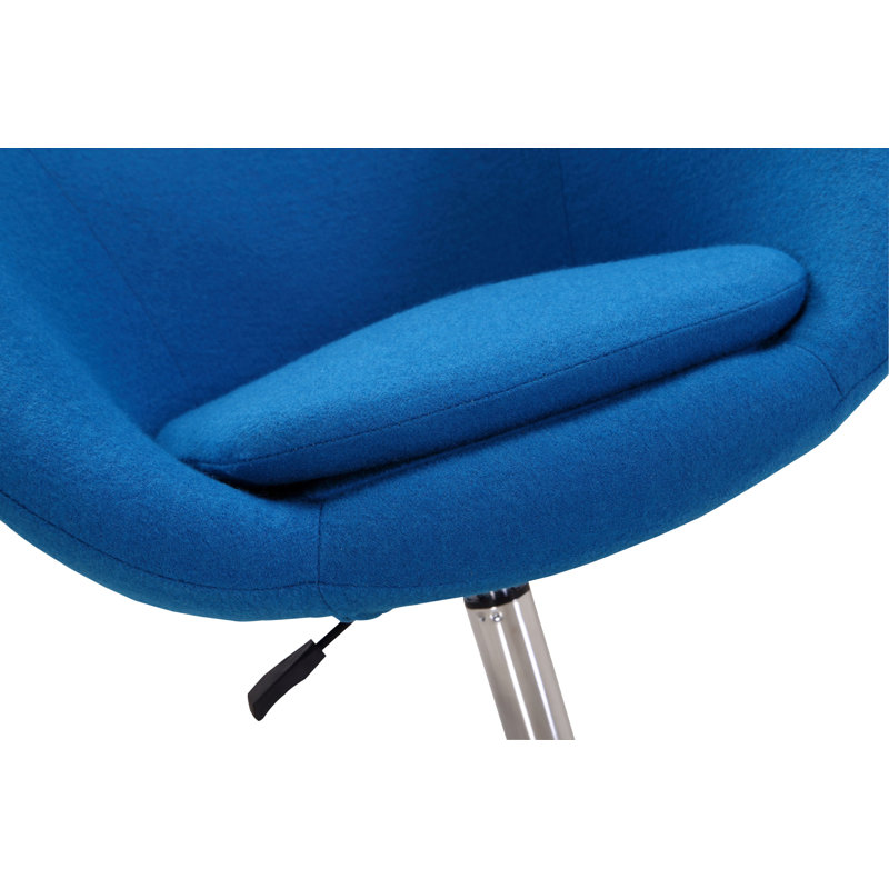 Fauteuil demi-tonneau pivotant de 26 po Helmuth, Laine bleue