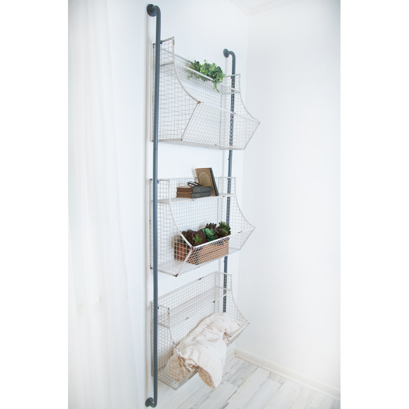 Metal Wall Organizer with Wall Baskets