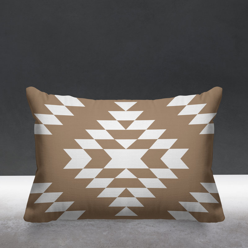 Coussin intérieur / extérieur Chantico Southwestern, 19 po x 19 po, Beige, Carré