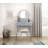 Beautiful  Finish Vanity Dresser With Mirror And Stool Set Storage Drawers Luxury Furniture 1Pc LED Mirror-634667588