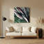 Art mural botanique en métal gris Calathea-1298979812