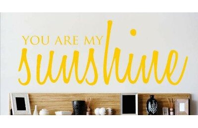 You are My Sunshine Love Life Song Quote Wall Decal -  Design With Vinyl, 2015 BS 12 Yellow