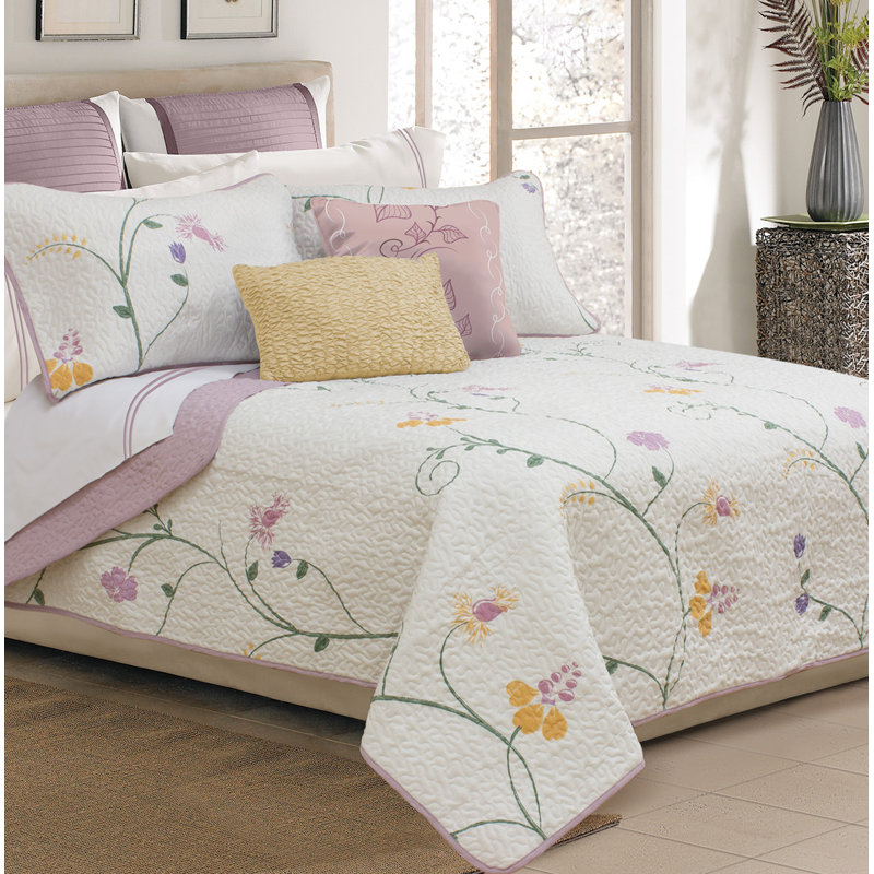 Ensemble de courtepointe moderne et contemporaine en microfibre beige de deux articles Luxury Bedding Collection